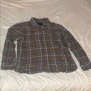 O'Neill Brown and Blue Plaid Casual Shirt